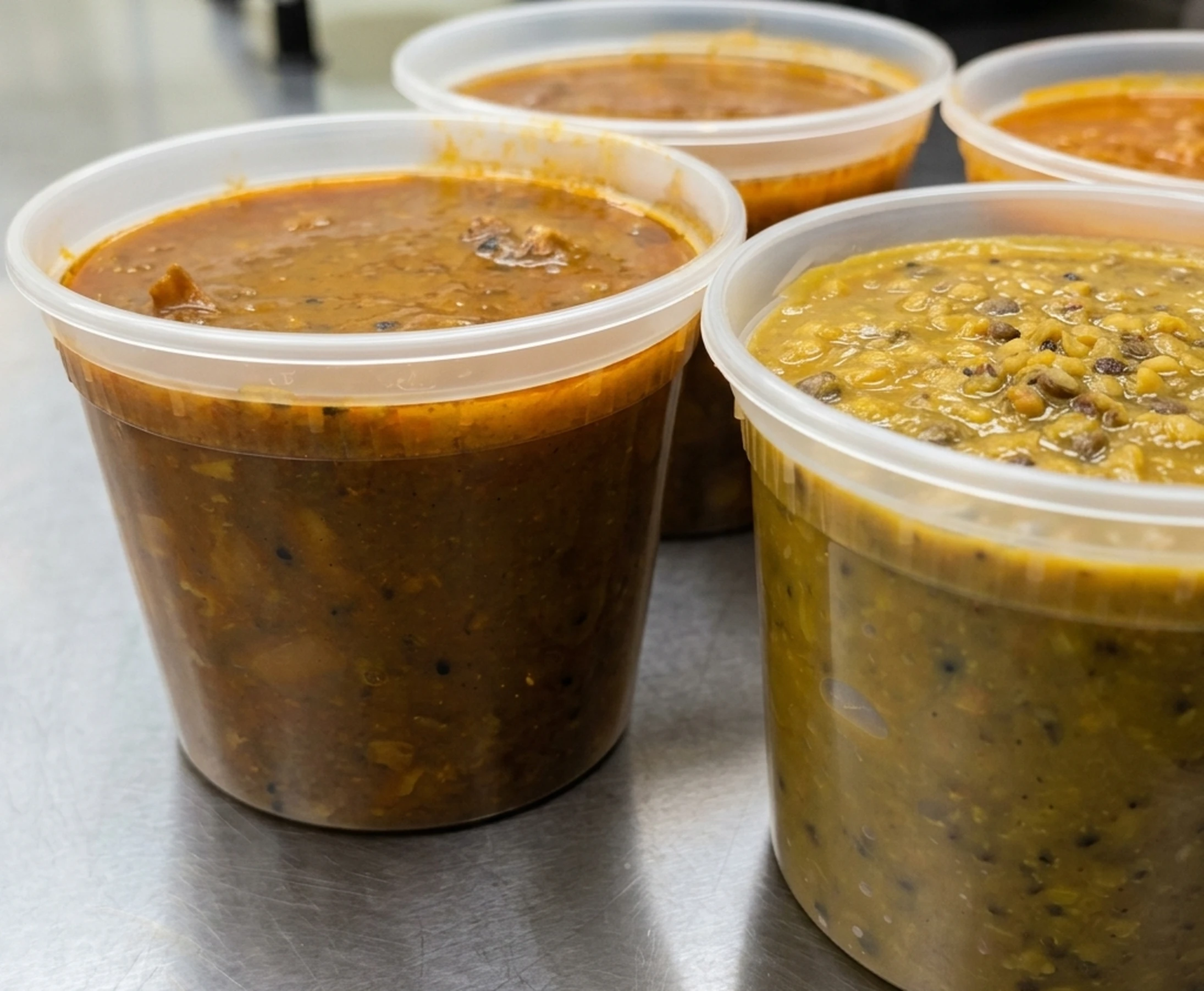 Home-style Indian tiffin meal with sabji, roti and rice from Calzone Corner tiffin service Calgary
